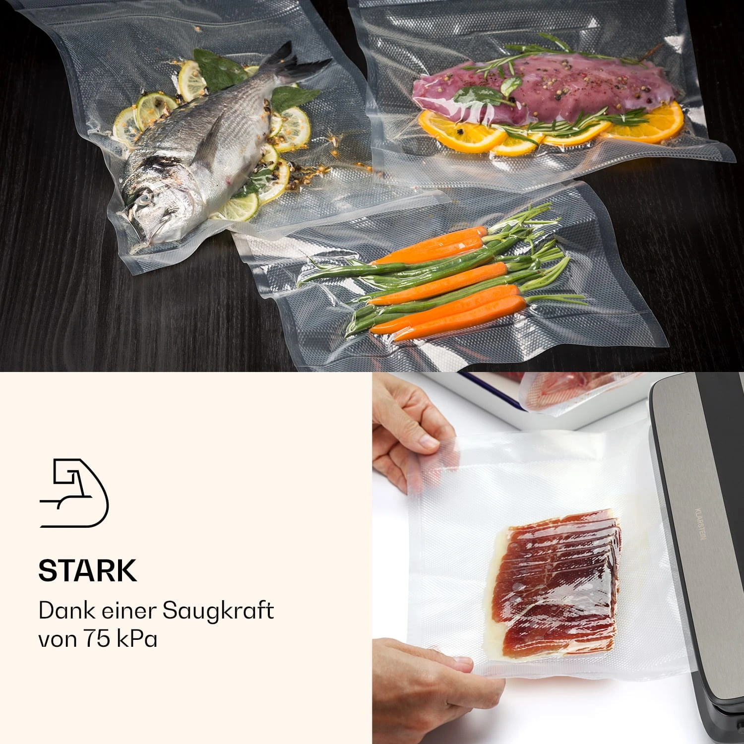 Forli Vakuumierer 75 KPa Inkl. Behälter Beutel Vakuumierschlauch 8 Forli Vakuumierer 75 KPa Inkl. Behälter Beutel Vakuumierschlauch – Bild 6