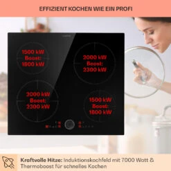 Magnichef 4 Einbaukochfeld Induktion 4 Zonen 7000W Glaskeramik -Haushaltsgeräte Store 10041380 de 0003 usp