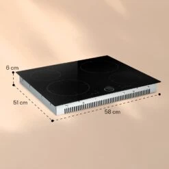 Magnichef 4 Einbaukochfeld Induktion 4 Zonen 7000W Glaskeramik -Haushaltsgeräte Store 10041380 yy 0009 dimensions