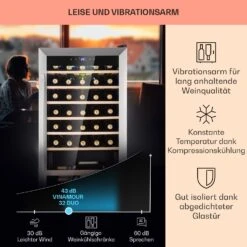 Vinamour 32 Uno Weinkühlschrank 1 Zone 95 L / 36 Flaschen 4-18°C Touch -Haushaltsgeräte Store 10041393 de 0004 usp