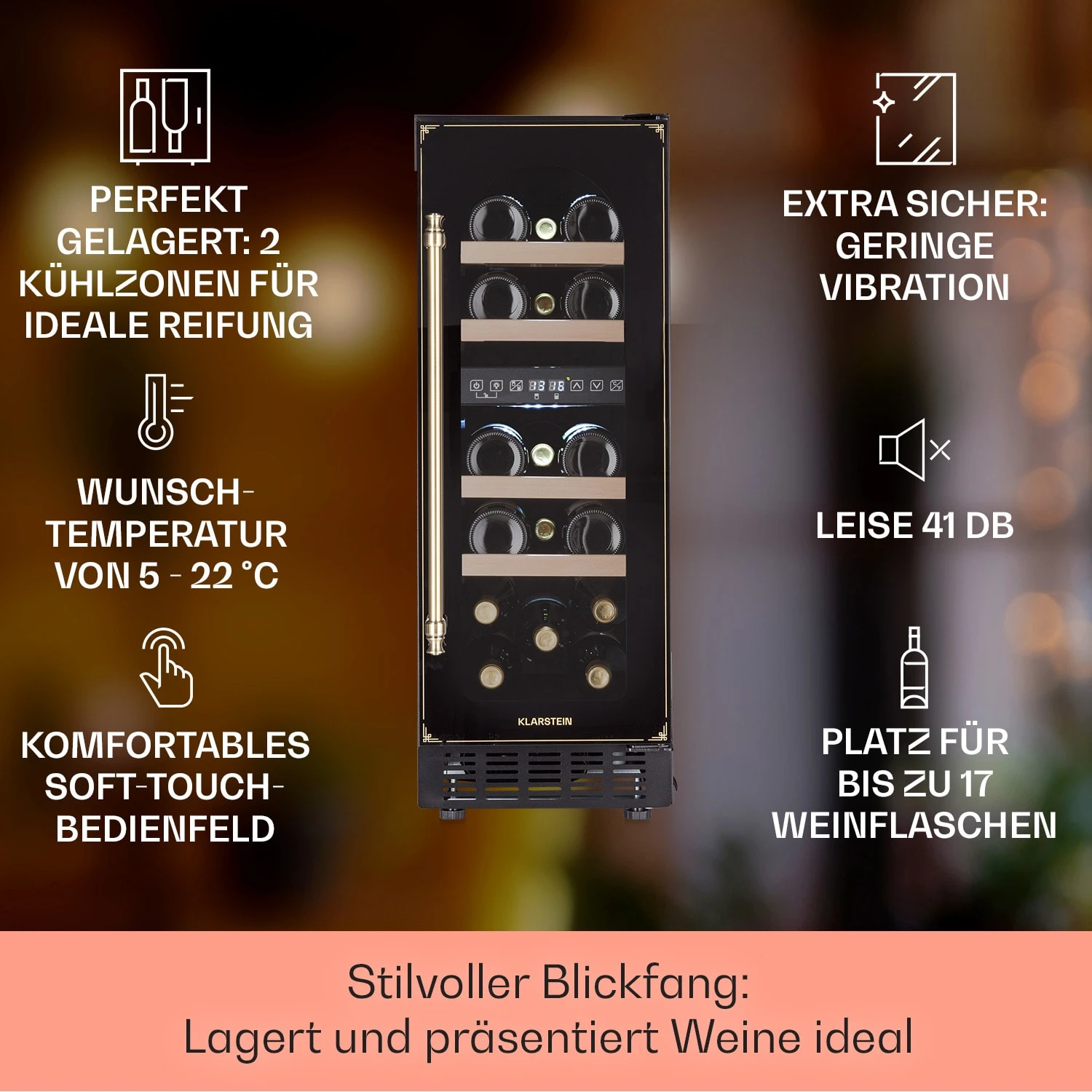 Vinovilla 17 Built-in Duo Vilhelmine Edition Weinkühlschrank 17 Fl. 4 Vinovilla 17 Built-in Duo Vilhelmine Edition Weinkühlschrank 17 Fl. – Bild 2