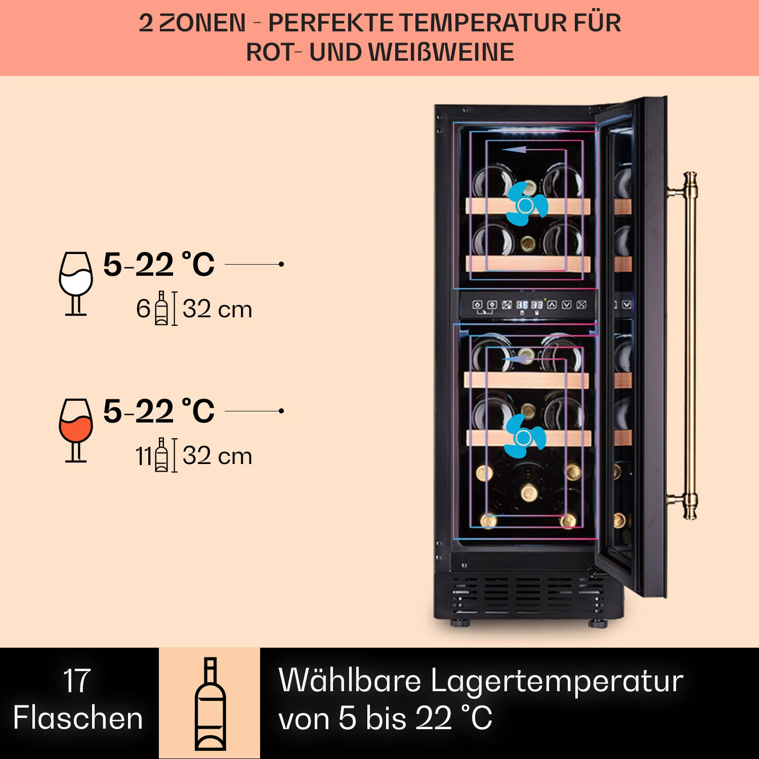 Vinovilla 17 Built-in Duo Vilhelmine Edition Weinkühlschrank 17 Fl. 5 Vinovilla 17 Built-in Duo Vilhelmine Edition Weinkühlschrank 17 Fl. – Bild 3