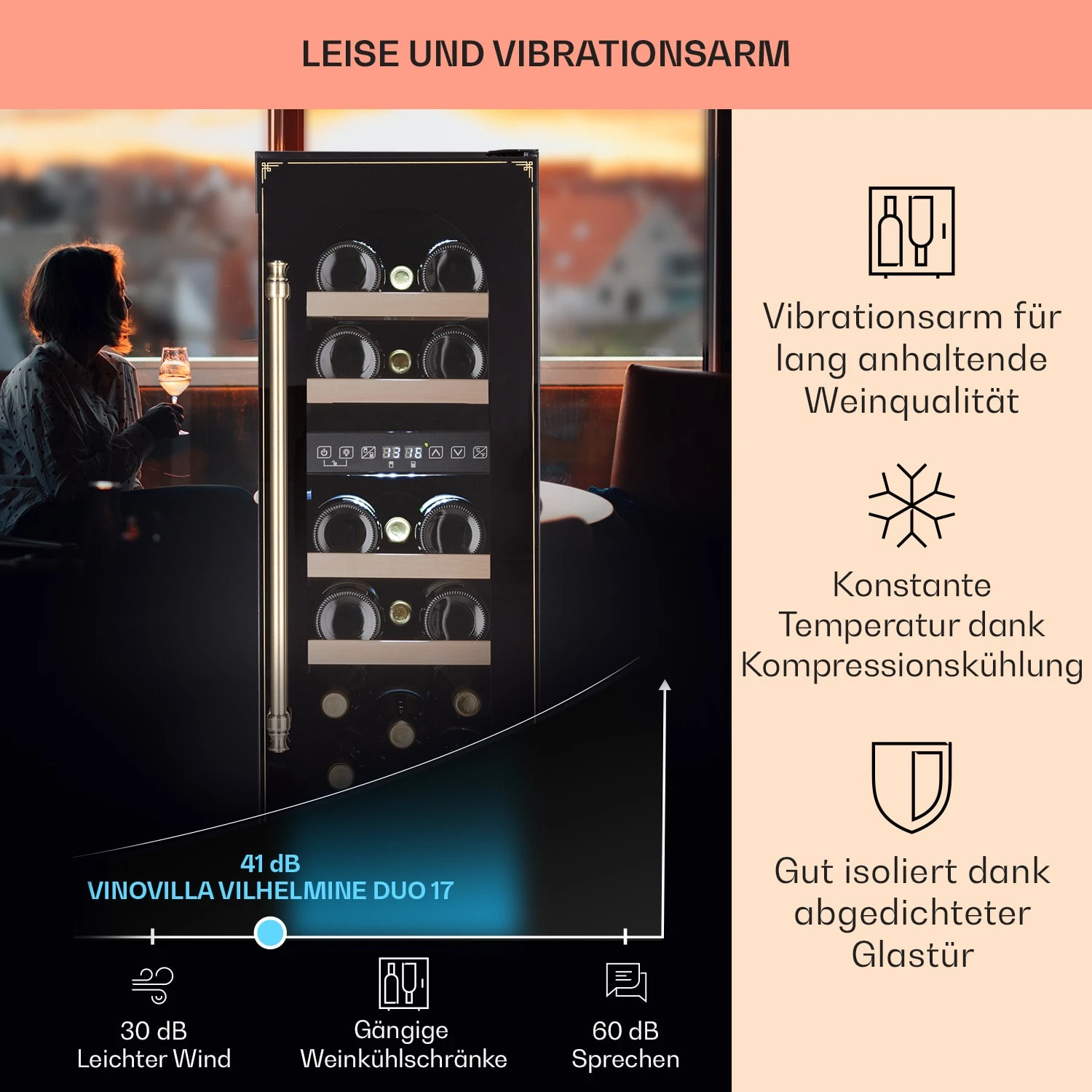 Vinovilla 17 Built-in Duo Vilhelmine Edition Weinkühlschrank 17 Fl. 6 Vinovilla 17 Built-in Duo Vilhelmine Edition Weinkühlschrank 17 Fl. – Bild 4