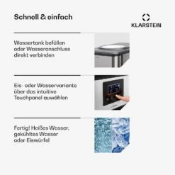 Aqueous Eiswürfelmaschine 3-in-1: Eiswürfel, Wasserspender: Heiß & Kalt 20 Kg/24h -Haushaltsgeräte Store 10041845 de 0004 usp