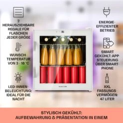 Coachella 50 Weinkühlschrank 47 Liter WiFi-Funktion Hintergrundbeleuchtung Edelstahl -Haushaltsgeräte Store 10045041 de 0002 usp
