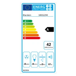 Sabia 90 Dunstabzugshaube | 90cm | 600 M³/h | Energieeffizienzklasse A | Inklusive 2 X Aktivkohlefilter -Haushaltsgeräte Store 60002219 energy label