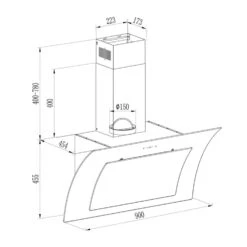Sabia 90 Dunstabzugshaube | 90cm | 600 M³/h | Energieeffizienzklasse A | Inklusive 2 X Aktivkohlefilter -Haushaltsgeräte Store 60002219 yy 0009 logo Klarstein Sabia 90 Dunstabzugshaube weiss