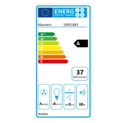 Vinea Dunstabzugshaube Umluftset 60cm 610m³/h Aktivkohlefilter Schwarz -Haushaltsgeräte Store 60002220 energy label