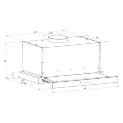 Vinea Dunstabzugshaube Umluftset 60cm 610m³/h Aktivkohlefilter Silber -Haushaltsgeräte Store 60002221 yy 0008 detail Klarstein Vinea Unterbau Dunstabzugshaube silber