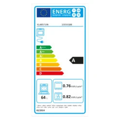 Gusteau Ignito Einbau-Ofen-Set Elektro / Gas 64Ltr Schwarz Edelstahl -Haushaltsgeräte Store 60002595 energy label